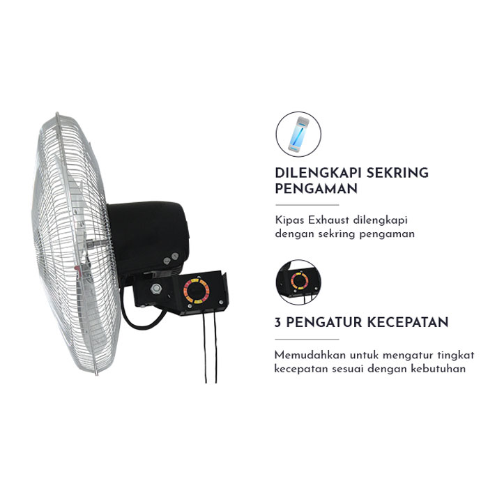 Sekai Kipas Angin Dinding Wall Fan Tornado 18 Inch - HWN 1858 PO | HWN1858PO